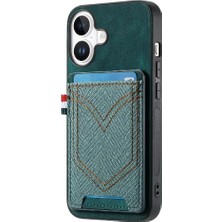 MY Boutique1 Iphone 16 Için Kılıf Manyetik Araç Montaj Kot Cep Tasarım Crad Yuvası (Yurt Dışından)