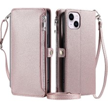 MY Boutique1 IPhone 15 Için Crossbody Durumda Artı Fermuar Faturaları Yuvası Uzun Kordon 9 Kart (Yurt Dışından)