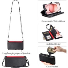 MY Boutique1 IPhone 14 Için Crossbody Durumda Rfıd Engelleme Uzun Kordon Fermuar Faturaları Yuvası (Yurt Dışından)