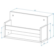 KS Demonte Mobilya Çok Amaçlı 60X20 cm Montessori Kitaplık Mdf