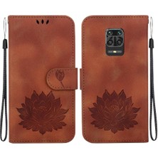 MY Boutique1 Xiaomi Redmi Not 9s Için Flip Case Cüzdan Kabartma Lotus Çiçek Manyetik (Yurt Dışından)