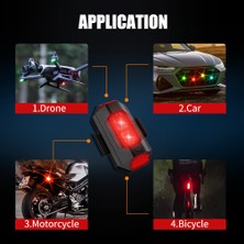 Zembil 4 Adet Rgb Drone Araba Uçak Kanadı Motosiklet Şarjlı Çakar LED