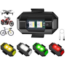Zembil 4 Adet Rgb Drone Araba Uçak Kanadı Motosiklet Şarjlı Çakar LED