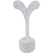 Özer Kutu Beren Ayaklı Küpe Standı,küpe Sergileme Standı Süet Gri (12 cm )