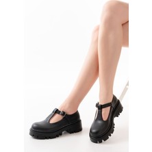 Shemard 868-757 Siyah Günlük Yüksek Tabanlı Loafer Ayakkabı