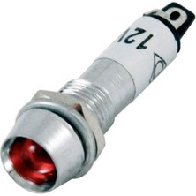 Robo Dünya Sinyal Lambası Ledli Metal 8mm 12V Kırmızı