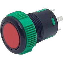 Robo Dünya 19MM Plastik Ledli Yaylı Buton Mavi