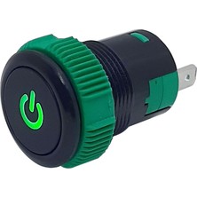 Robo Dünya 19MM Plastik Ledli Kalıcı Buton Çift Renk Kırmızı-Yeşil