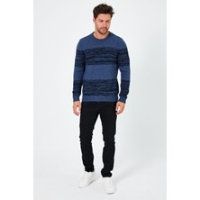 Alexandergardı Bisiklet Yaka Renk Bloklu Regular Fit Kazak (E24-EZE-02)