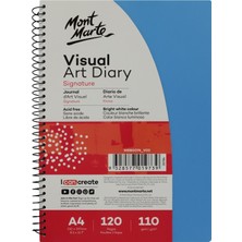 MONT MARTE Sanat Günlüğü PP Renkli Kapak Signature A4 120 Sayfa 110gr