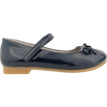 Nubebe Minik Fiyonklu Klasik Kız Okul Ayakkabısı Siyah Rugan