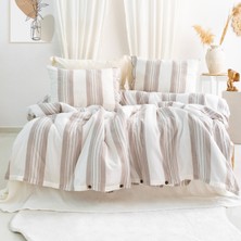 Schafer Home Costa Ipliği Boyalı Tek Kişilik Nevresim Takımı 3 Parça-Bej