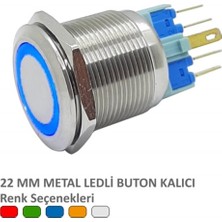 Robo Dünya 22MM Metal Ledli Kalıcı Buton Beyaz