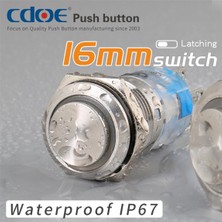 Robo Dünya 16MM Metal Ledli Kalıcı Paslanmaz/çelik (On-Off) IP67 Kırmızı 10V-30V