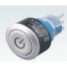 Robo Dünya 22MM Sarı Yaylı Buton Ledli (Power Simge) 10V-30V 5p