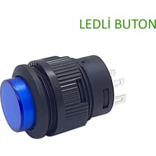 Robo Dünya 16MM Plastik Ledli Yaylı Kırmızı Buton