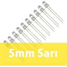 Robo Dünya 5mm Şeffaf Sarı LED - 10'lu Paket