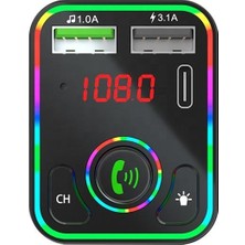 Concord C618 Rgb Işıklı Pd 18 + Qc 3.1A Şarj Oynar Başlıklı Bluetooth 5.1V Fm Transmitter