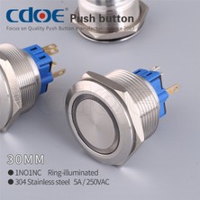 Robo Dünya 30MM Metal Buton Paslanmaz/çelik IP65 Kırmızı 10V-30V Kırmızı