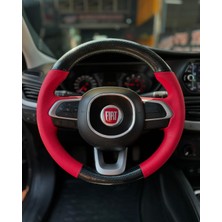 İmza Fiat Egea Araca Özel Direksiyon Kılıfı (5d Kristal Karbon Soft Nokta)