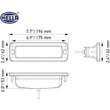 Hella 10V-30V LED Bar Off-Road Gömme Tip 30W 2000 Lümen (Geniş Açı) (6 Ledli) (169*62*53 Mm)