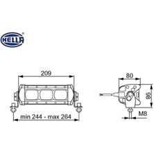 Hella 12V-24V LED Bar Off-Road Tek Sıra 22W 6500K 1000 Lümen (3 Ledli) (209*86*80 Mm)