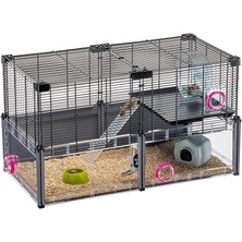 Ferplast Multipla Katlı Hamster Kafesi Siyah 72X37X42CM