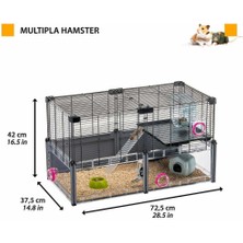 Ferplast Multipla Katlı Hamster Kafesi Siyah 72X37X42CM