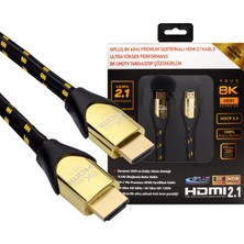 Gplus 8K60 1 Metre HDMI 2.1 48 Gbps 8k Ultra Hd Premium Sertifikalı 8k 60Hz 4320P 4K 120Hz 2160P 26 Awg D-Hdr Hdcp 2.3 Earc Destekli 48 Gbps Ultra Yüksek Çözünürlüklü HDMI 2.1 Görüntü Kablosu