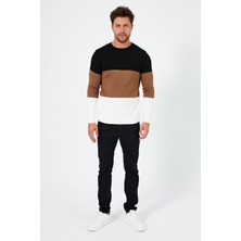 Alexandergardı Bisiklet Yaka Renk Bloklu Regular Fit Kazak (E24-EZE-05)