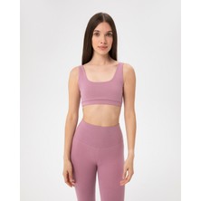 Ayma Active Pembe Organik Pamuk Low Back Bra Sırt Dekolteli Yoga Spor Sütyeni