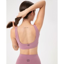 Ayma Active Pembe Organik Pamuk Low Back Bra Sırt Dekolteli Yoga Spor Sütyeni