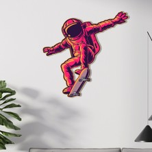 Steel Art Dec Kaykaycı Astronot Renkli Metal Tablo