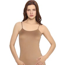 Kadın Bambu Kaşkorse Ten Rengi Ip Asklılı Atlet 647