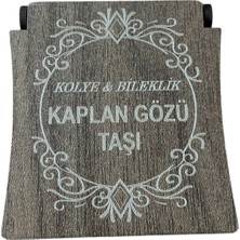 Sobe Hediyelik Özel Ahşap Kutulu Kaplan Gözü Taşı Kolye Bileklik Set