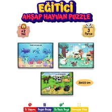 212 Toyzz Ahşap Eğitici Öğretici Yapboz 3lü Set Deniz Hayv-çiftlik Hayv.koyun Puzzle