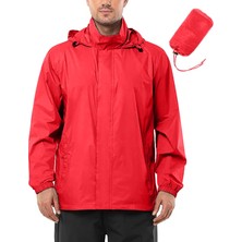 Ghassy Co. Erkek Pro Hafif Kapüşon Yakada Gizli Iç Astarlı Kolay Paket Rüzgarlık Yağmurluk