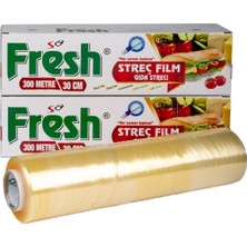 Sa Fresh Gıda Streç Film 300 M * 30 cm 8 Mikron Kutulu Kayar Bıçaklı 2'li Set