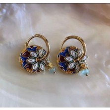 Mi Brillo Accessories Etnik Desenli Mineli Küpe Charm Küpe