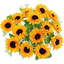 Nettenevime Yapay Çiçek Sunflower Ay Çiçeği Büyük Demet 12 Dallı 50CM