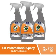 Cif Yağ Çözücü Pro Yağ Çözücü Sprey 750 ml 3 Adet