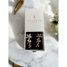 Asteria Jewelry Zarif Sallantılı Çiçekli Küpe