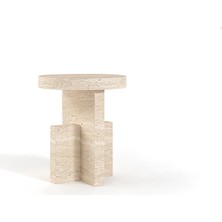 Arte Marble Traverten Yan Sehpa