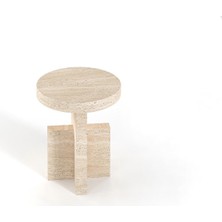 Arte Marble Traverten Yan Sehpa