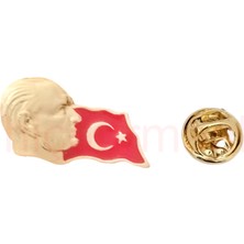 Hiçdurmaal Atatürk Profilli Türk Bayrağı Yaka Rozeti 1 Paket 6lı