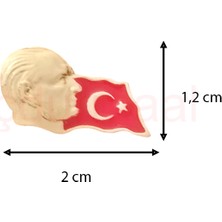 Hiçdurmaal Atatürk Profilli Türk Bayrağı Yaka Rozeti 1 Paket 6lı