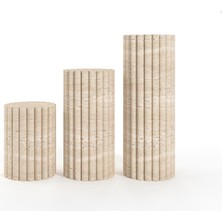 Arte Marble Traverten Yan Sehpa