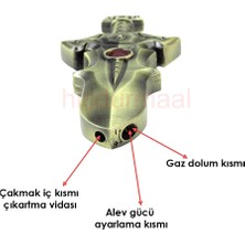 Hiçdurmaal Kılıç Şeklinde Eskitme Renkli Tek Torchlu Yanan Metal Gazlı Çakmak 1 Adet