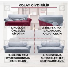Seltenet Lastikli Esnek Koltuk Kanepe Kılıfı Takımı Çekyat Örtüsü 3+3+1+1