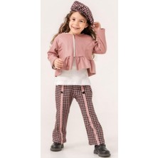 Butik Çocuk Alt Üst 3'lü Takım Deri Ceketli Kazayağı Takım